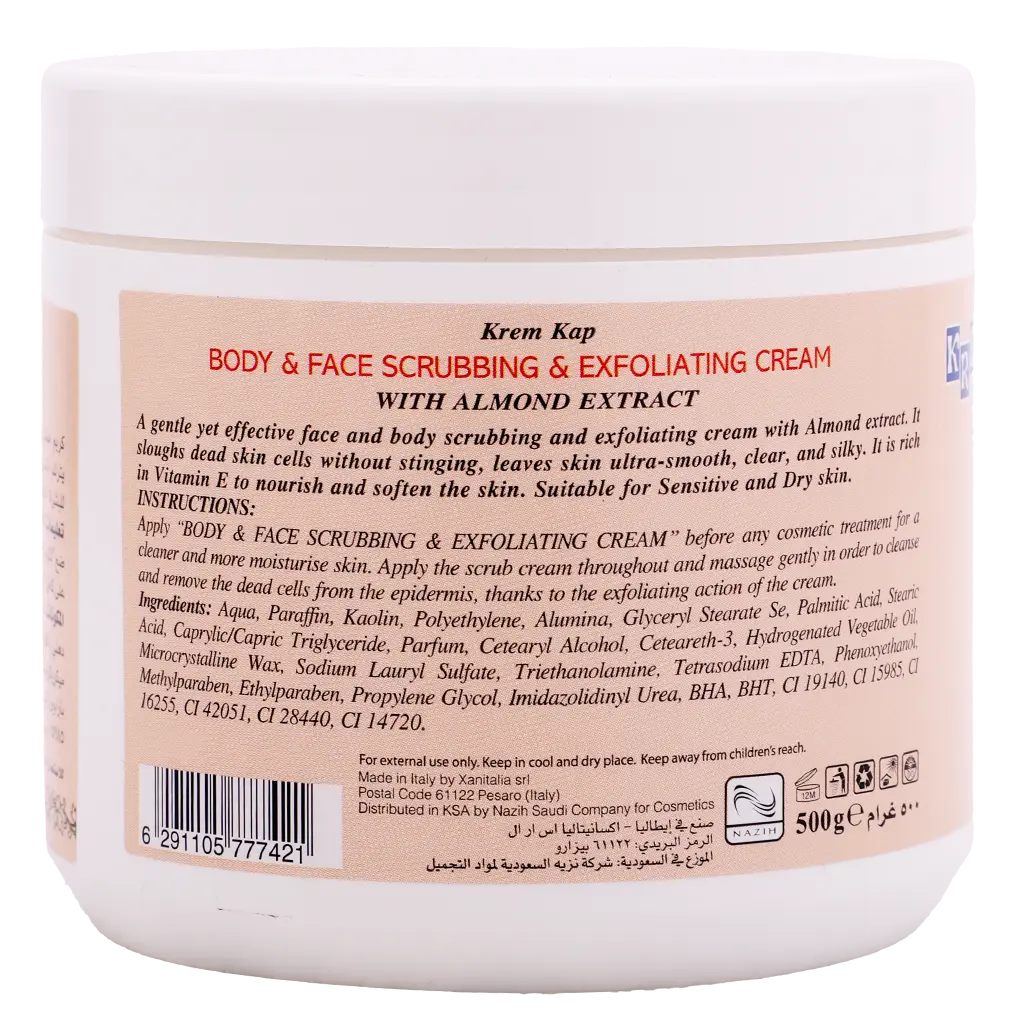 Kream Kap Exfoliating Face and Body Scrub Almond 500 ml - view 2