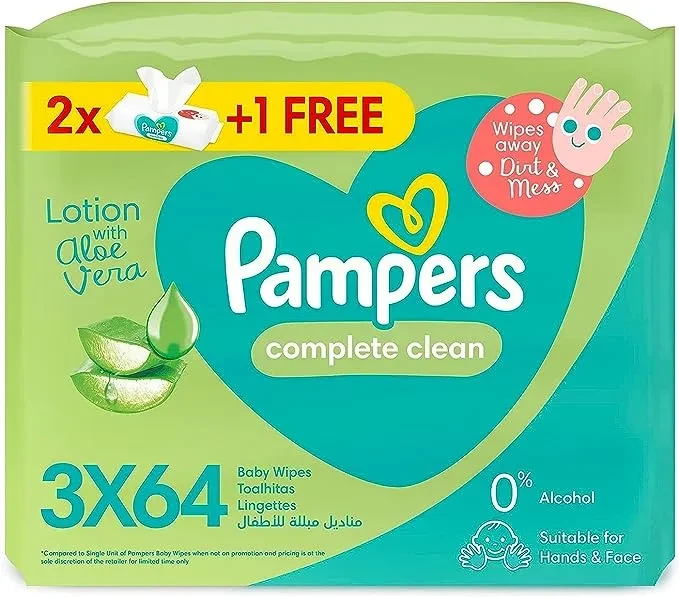 Pampers Baby Wipes Fresh Clean 64 Wipes X 3Pcs