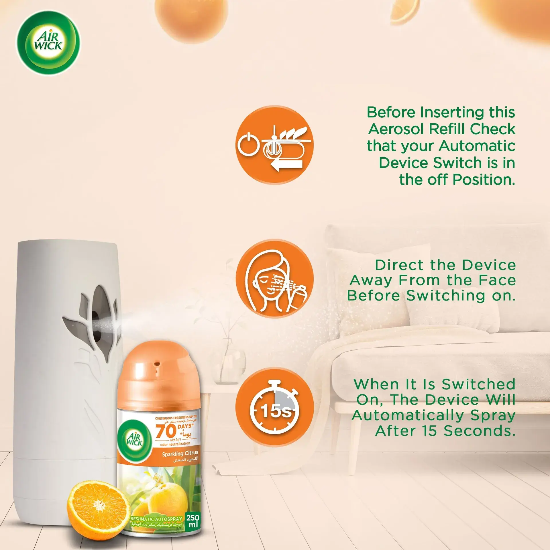Airwick Freshmatic Citrus Refill 3 pcs 250 ml - view 4