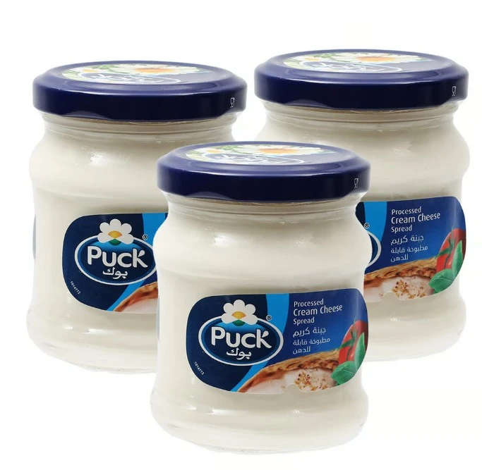 Puck Spreadable Cream Cheese Jar 140GmX3