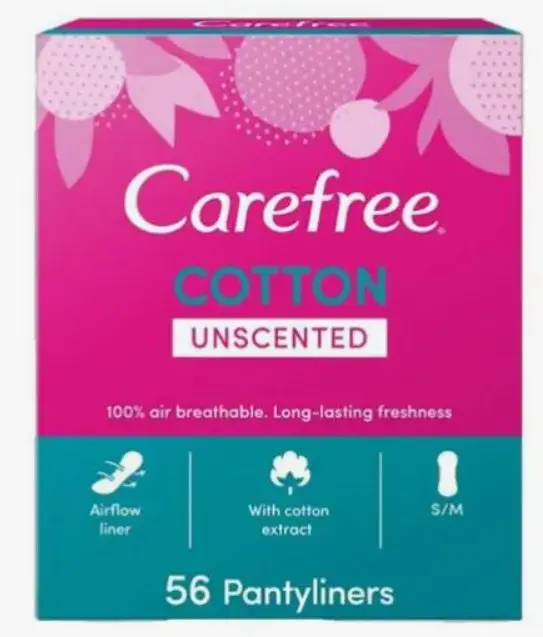 Carefree Pantyliners Cotton Unscented Medium 56 Pads - view 1