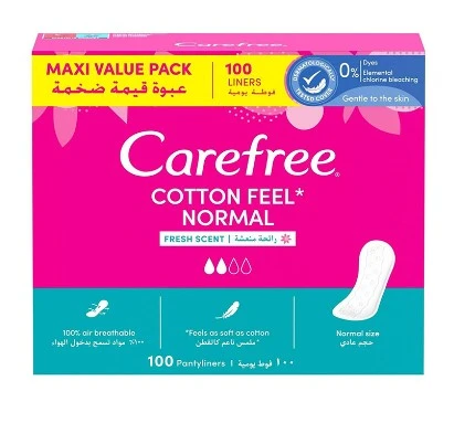 Carefree Pantyliners Cotton Feel Fresh Scent Normal 100 Pads