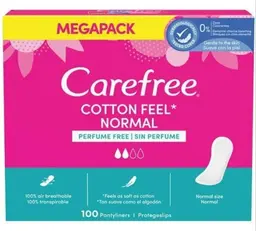 Carefree Pantyliners Cotton Feel Perfume Free Normal 100 Pads