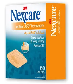 3M Nexcare Active 360 Bandages 60 Pieces
