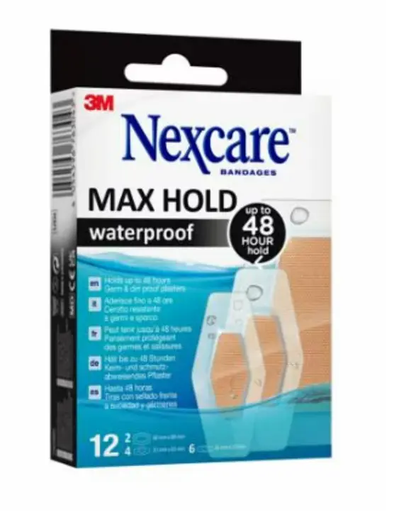 3M Nexcare Waterproof Max Hold Bandages 12 Pieces - view 1