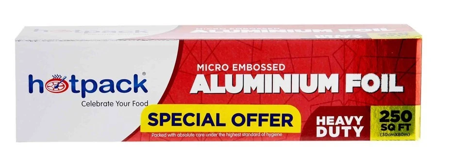 Hotpack Micro Embossed Aluminum Foil Heavy Duty 20 Sqft 30CmX80m Promo