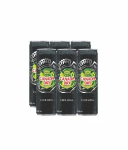 Canada Dry Club Soda Can 330MlX6