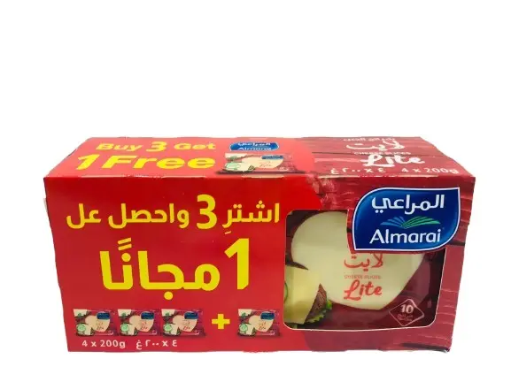 Almarai Sliced Cheese Lite 200Gm 3+1Free - view 1