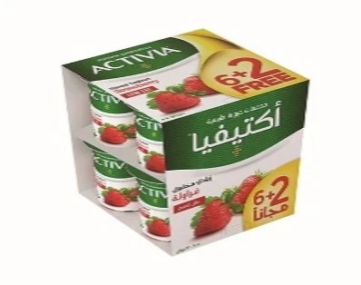 Activia Yoghurt Strawberry Light 120 Gm 6+2 Free