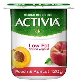 Activia Yoghurt Low Fat Peach & Apricot 120 Gm
