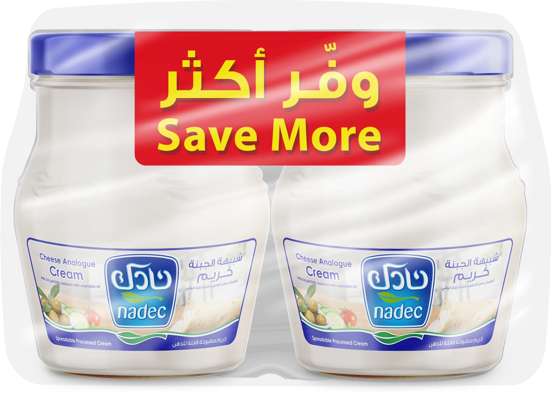 Nadec Spreadable Cream Cheese Jar 500GmX2