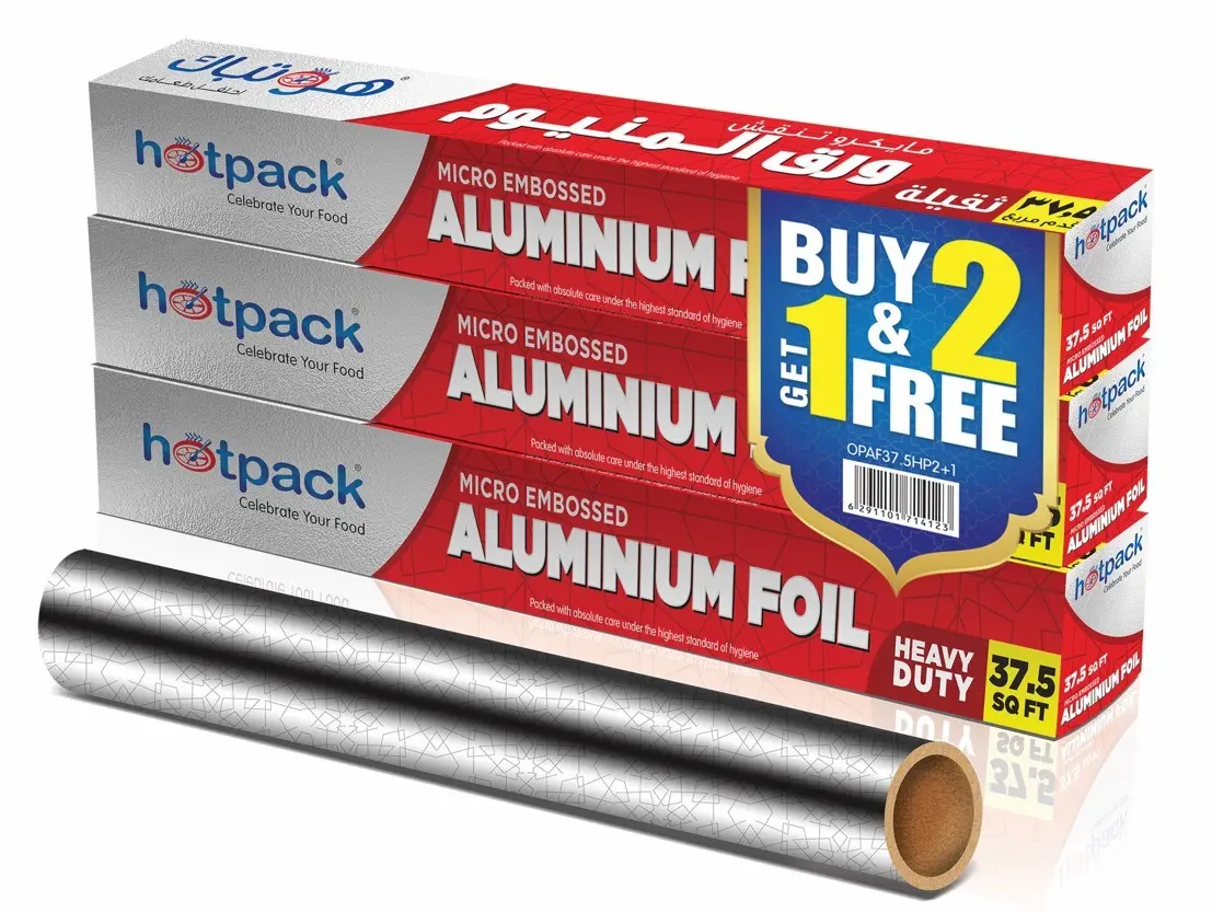 Hotpack Embossed Aluminum Foil 45CmX37.5Sq. Ft 2+1Free - view 1