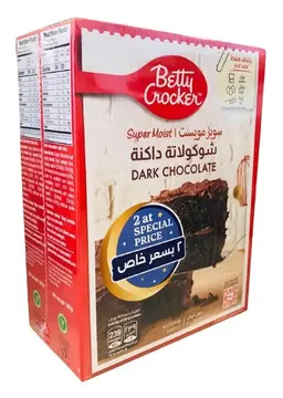 Betty Crocker Super Moist Dark Chocolate Mix 500GmX2