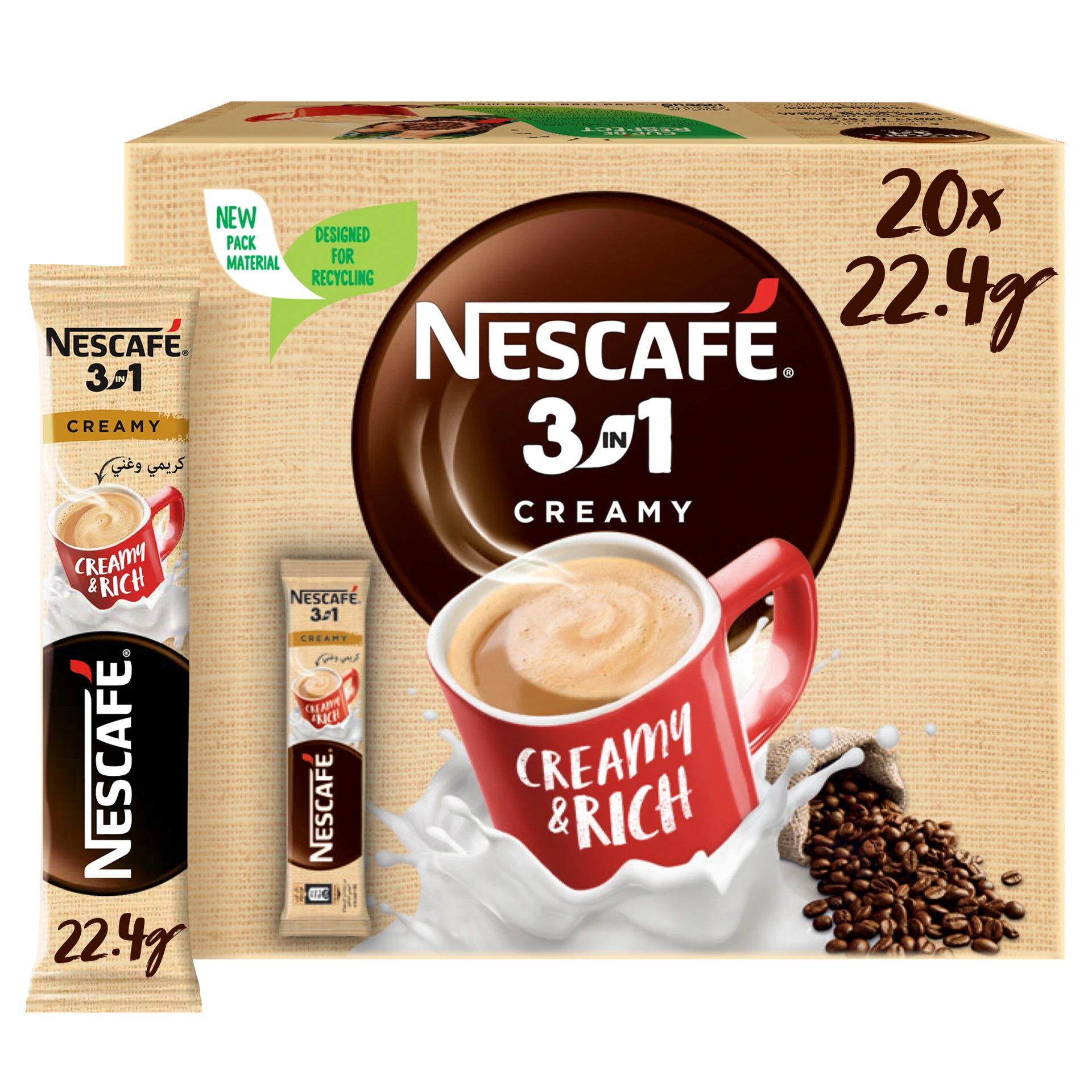 Nescafe 3 In 1 Instant Coffee Creamy Box 22.4GmX20