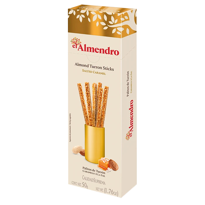 El Almendro Turron Sticks Salted Caramel 50 Gm