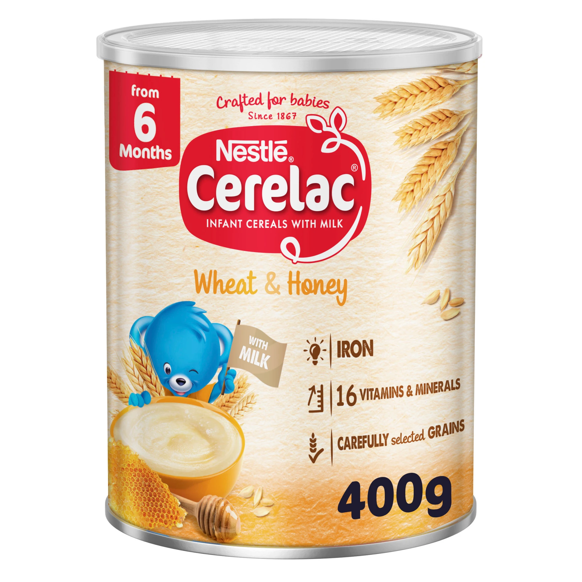 Cerelac Infant Cereal With Milk From 6 Months Wheat & Honey 400 Gr