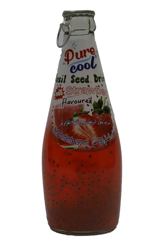 Pure Cool Basil Seed Drink Strawberry 290 Ml - view 1