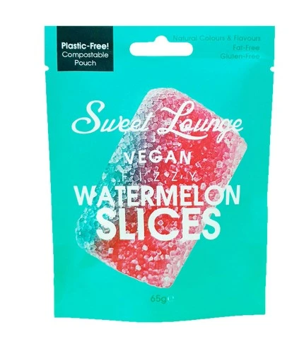 Sweet Lounge Vegan Fizzy Watermelon Slices Pouch 65 Gm
