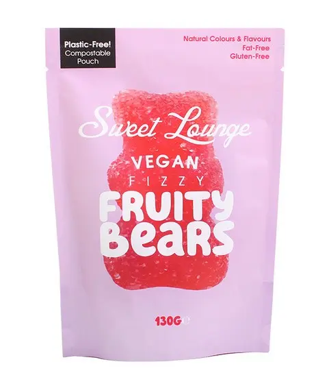 Sweet Lounge Vegan Fizzy Fruity Bears Pouch 130 Gm - view 1