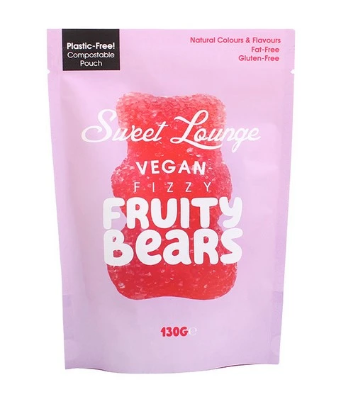 Sweet Lounge Vegan Fizzy Fruity Bears Pouch 130 Gm