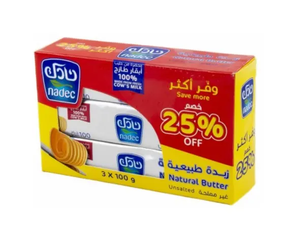 Nadec Fresh Unsalted Butter Foil 100GmX3+25%Off - view 1