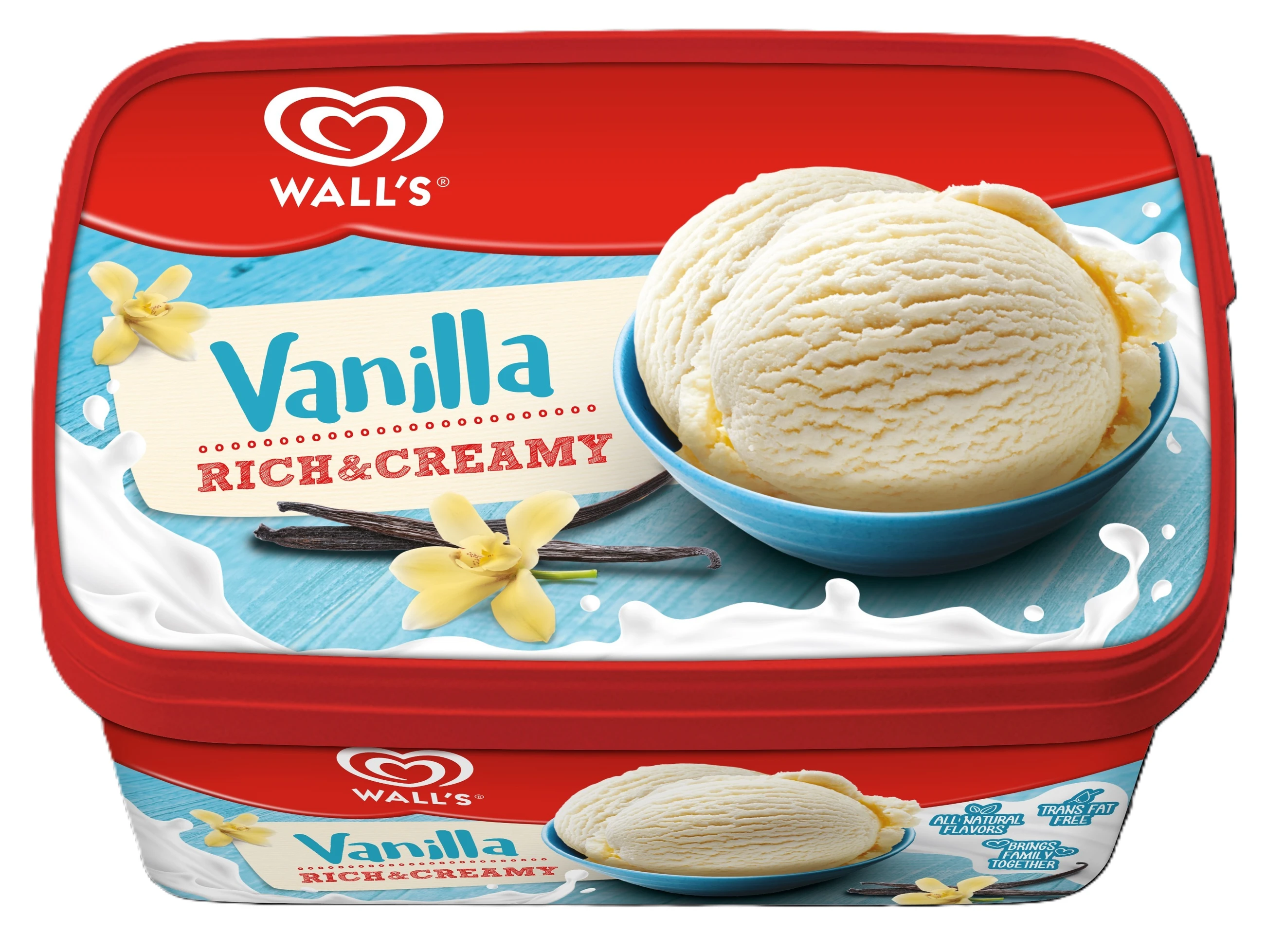 Walls Ice Cream Tub Vanilla 1 Ltr