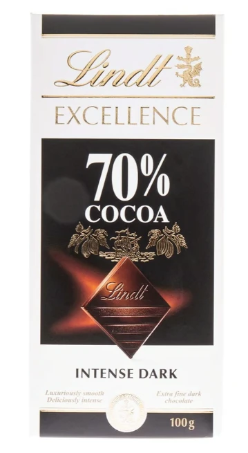 Lindt Excellence Dark Chocolate Intense 70% 100GmX2