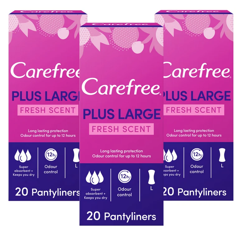 Carefree Pantyliners Large Fresh 20 Pads 2+1 Free