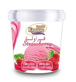Fabion Ice Cream Cup Strawberry Sugar Free & Low Fat 125 Ml