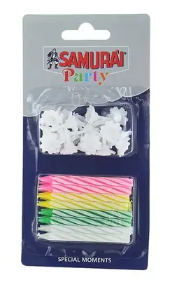 Samurai Birthday Candles Blister Pack 24 Pieces