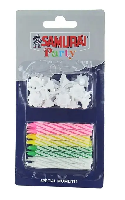 Samurai Birthday Candles Blister Pack 24 Pieces - view 1