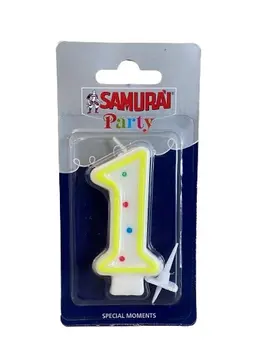 Samurai Birthday Candles No. 1 Blister Pack