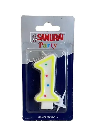 Samurai Birthday Candles No. 1 Blister Pack - view 1