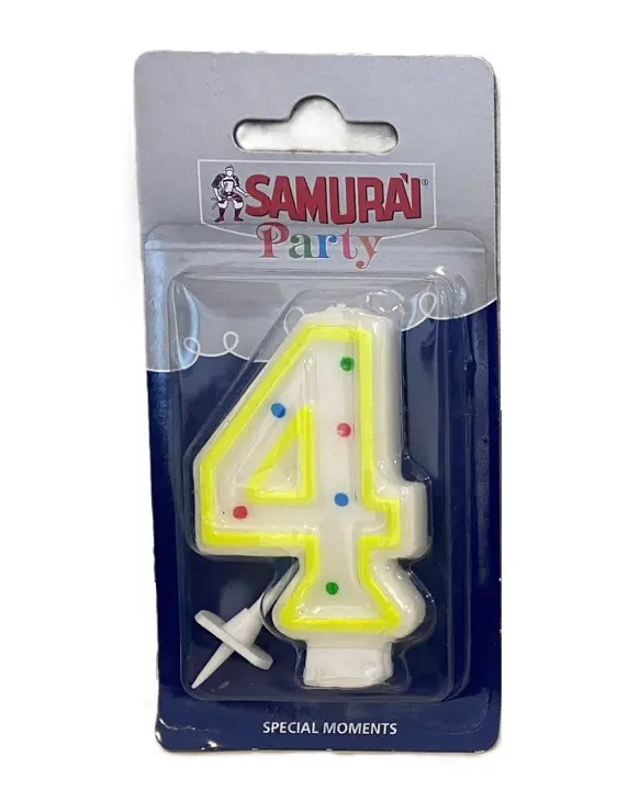 Samurai Birthday Candles No. 4 Blister Pack - view 1