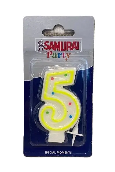Samurai Birthday Candles No. 5 Blister Pack - view 1