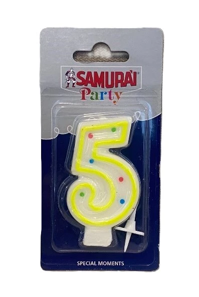 Samurai Birthday Candles No. 5 Blister Pack