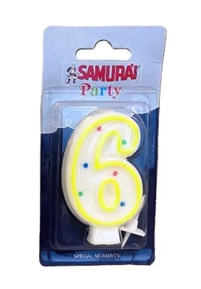Samurai Birthday Candles No. 6 Blister Pack - view 1