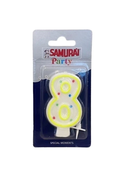 Samurai Birthday Candles No. 8 Blister Pack