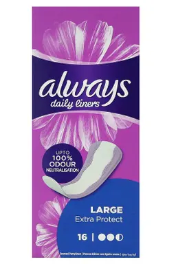 Always Panty Liner Extra Protect Large 16 Pads