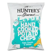 Hunter'S Gourmet Hand Cooked Potato Chips Sour Cream And Onion 125 Gm - view 1