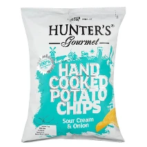 Hunter'S Gourmet Hand Cooked Potato Chips Sour Cream And Onion 125 Gm