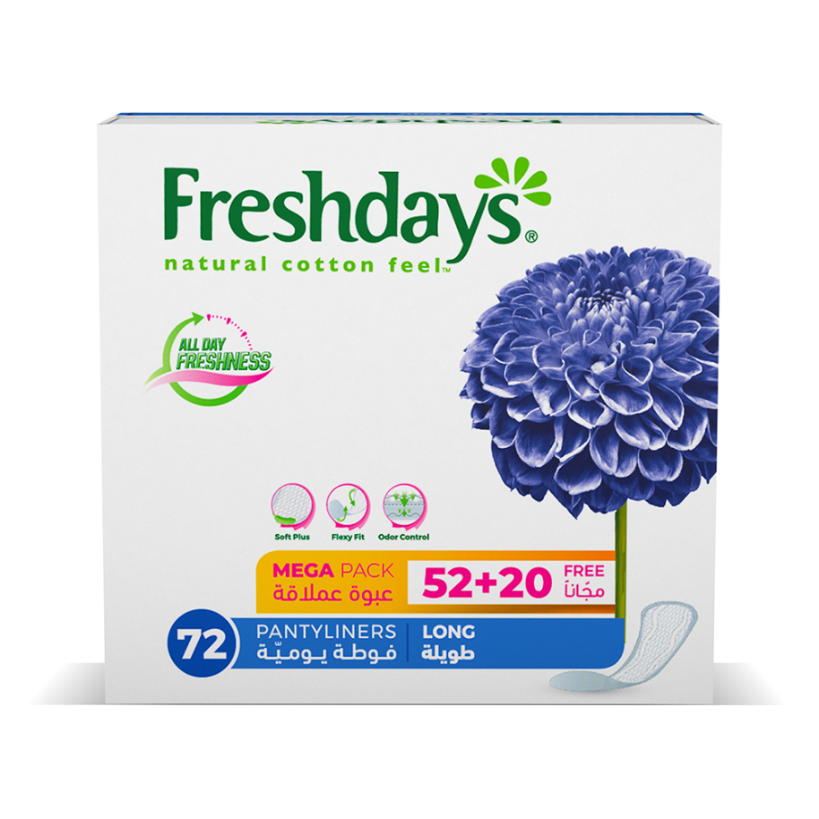 Sanita Freshdays Panty Liner Maxi Long 52 Pads+20 Pads Free