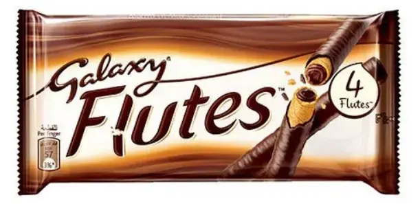 Galaxy Flutes Wafer With Chocolate 4 Fingers 45 Gm - view 2