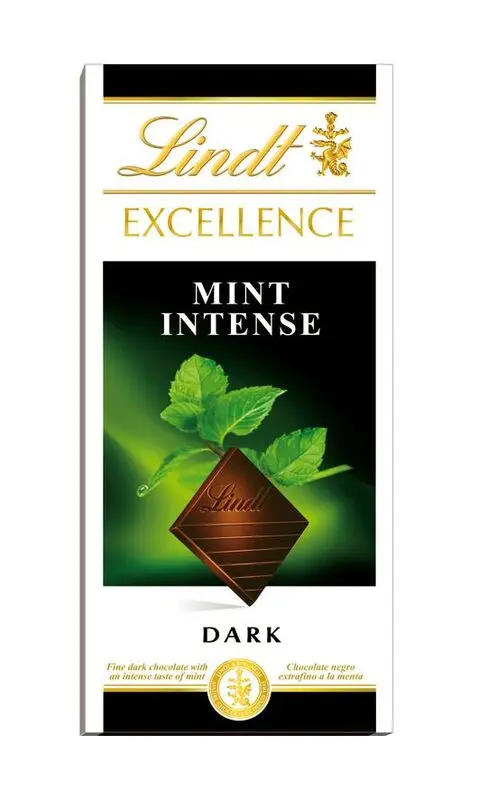 Lindt Excellence Chocolate Dark Mint Intense 100 Gm - view 1