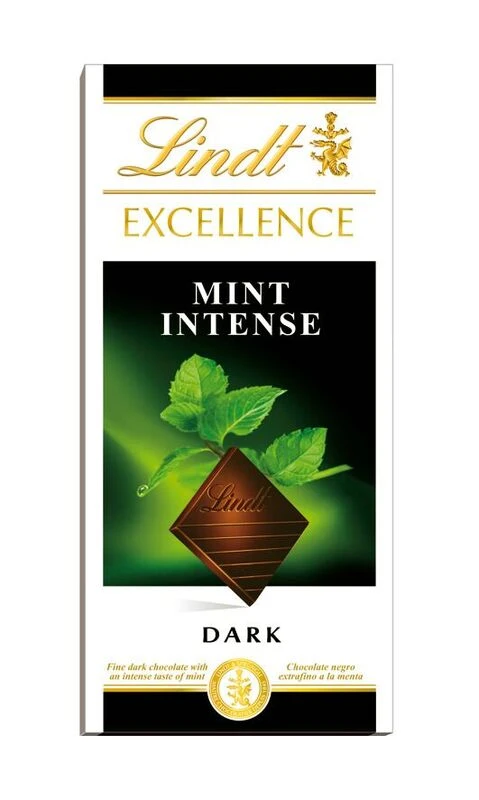 Lindt Excellence Chocolate Dark Mint Intense 100 Gm