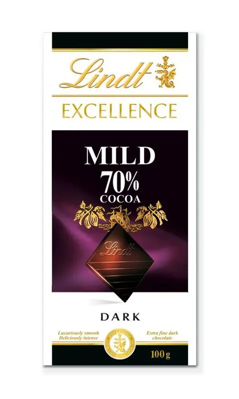 Lindt Excellence Chocolate Mild Dark 70% Cocoa 100 Gm - view 1