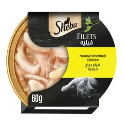 Sheba Cat Food Natural Shredded Chicken Filets 60 gm Dome