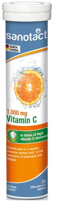 Sanotact Vitamin C 1000 Mg 20 Effervescent Tablets