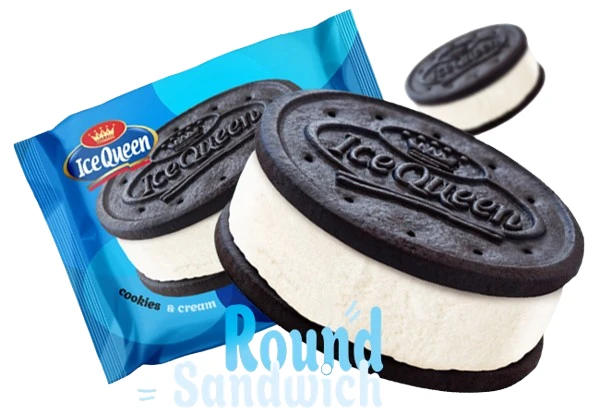 Ice Queen Round Sandwich Cookies & Cream 80 Ml