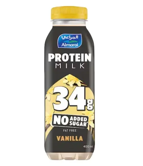Almarai Protein Milk Fat Free Vanilla No Added Sugar 400 Ml - view 1